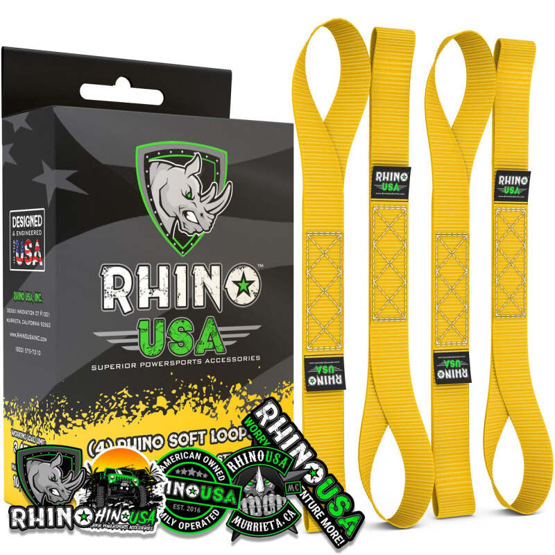 Rhino USA Soft Loops Motorcycle Tie-Down Set 4-Pack Yellow SOFT4PACK-YLW SOFT4PACK-YLW Photo - Primary
