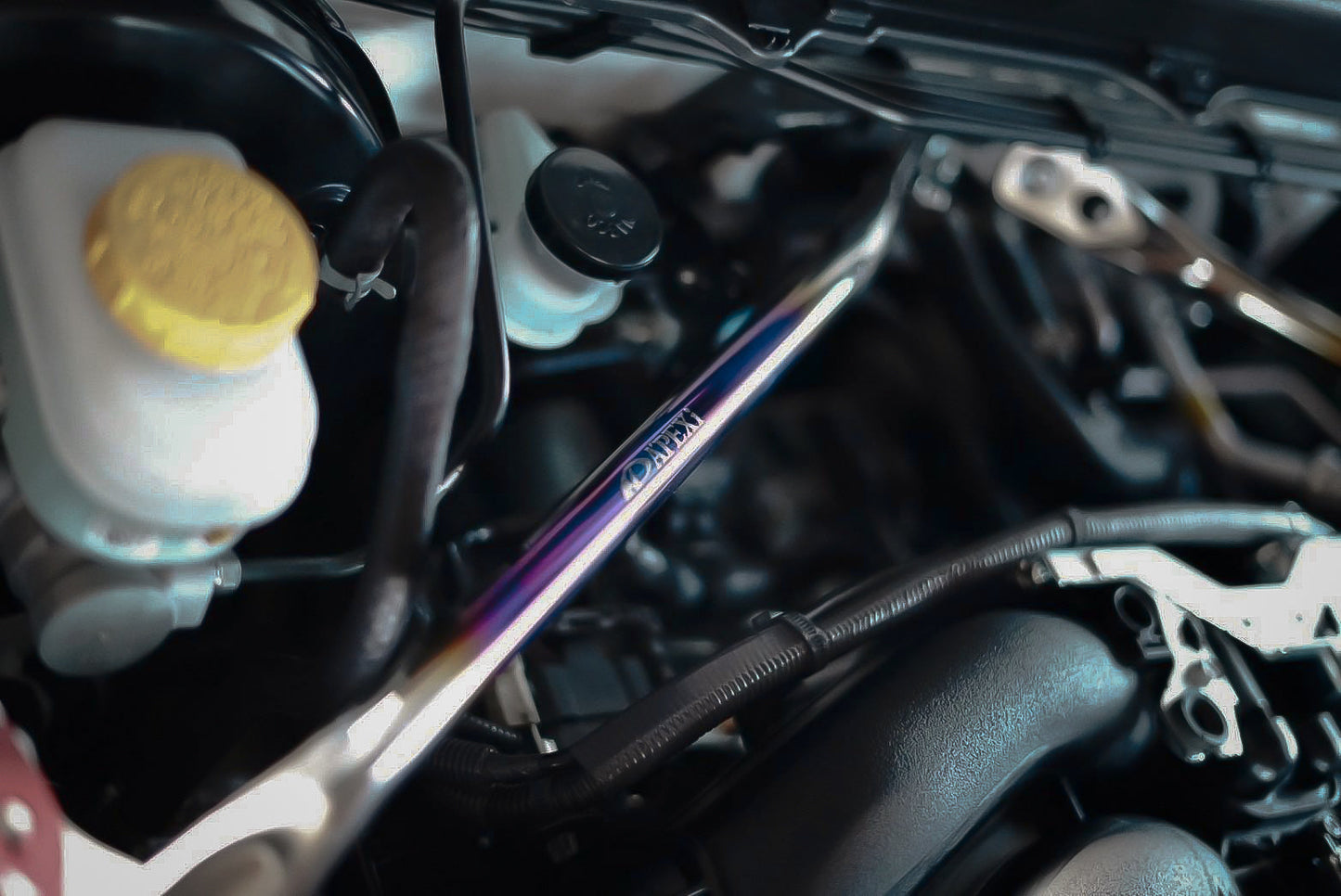 APEXi A'PEXi - Ti V-Bar Cowl Brace (Titanium V Bar) - Toyota GR86 / Subaru BRZ (2022+), Scion FR-S / Toyota 86 / Subaru BRZ (2013~2021)