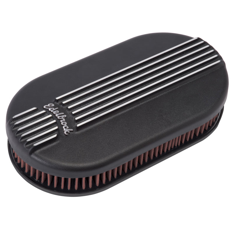 Edelbrock Air Cleaner, Classic Series, Oval, Aluminum Top, Cloth Element, 17.5 " 41153 Photo - Primary