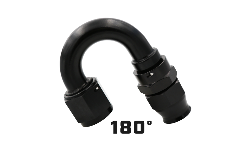 Aeromotive PTFE Hose End - AN-08 - 180 Deg - Black Anodized 15363 15363 Photo - Close Up
