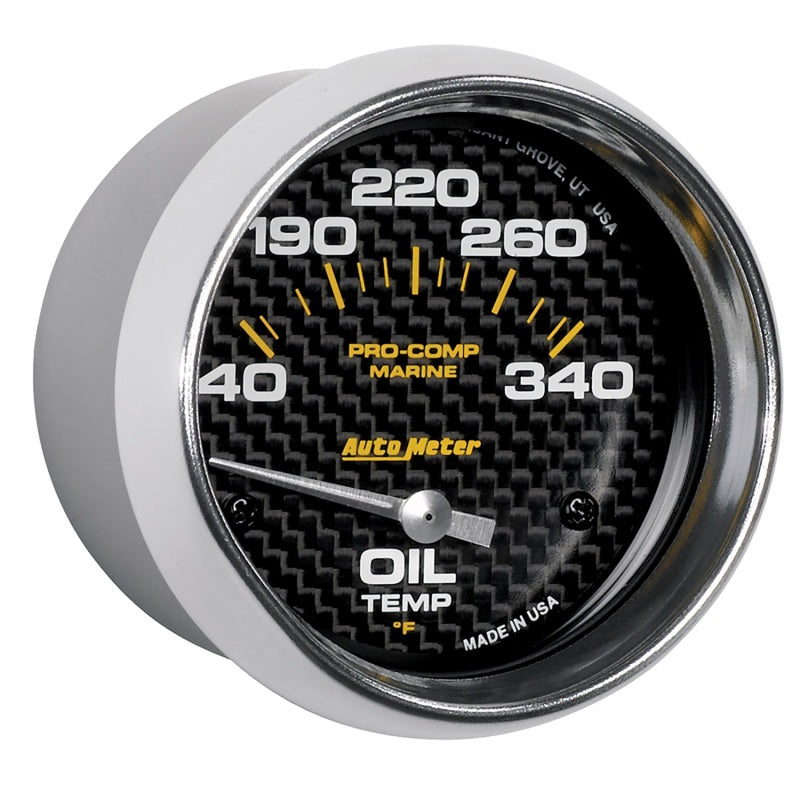 Autometer Gauge, Oil Temp, 2 5/8", 140-300 deg. F, Electric, Marine Carbon Fiber 200765-40 User 3