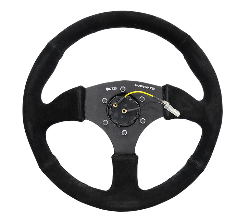 NRG Reinforced Steering Wheel- 350mm Sport Suede Racing (2.5" Deep) Com. RST-023MB-S Photo - Primary