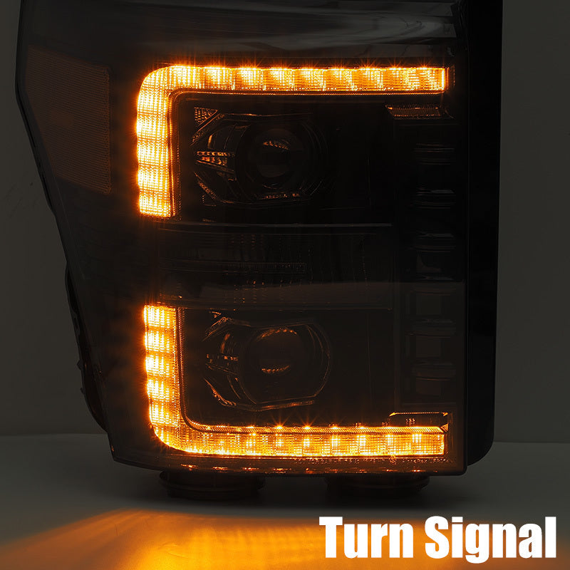 AlphaRex 11-16 Ford F-350 SD LUXX LED Proj Headlights Plank Style Black w/Activ Light/Seq Signal 880146 880146 User 1