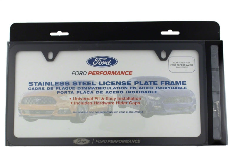 Ford Racing Ford Performance Slim License Plate Frame - Black Stainless Steel M-1828-SSB M-1828-SSB Photo - Unmounted