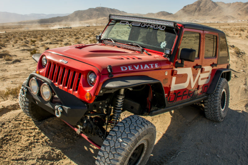 DV8 Offroad 07-18 Jeep Wrangler JK Front & Rear Flat Tube Fenders FENDB-02 FENDB-02 Photo - Mounted