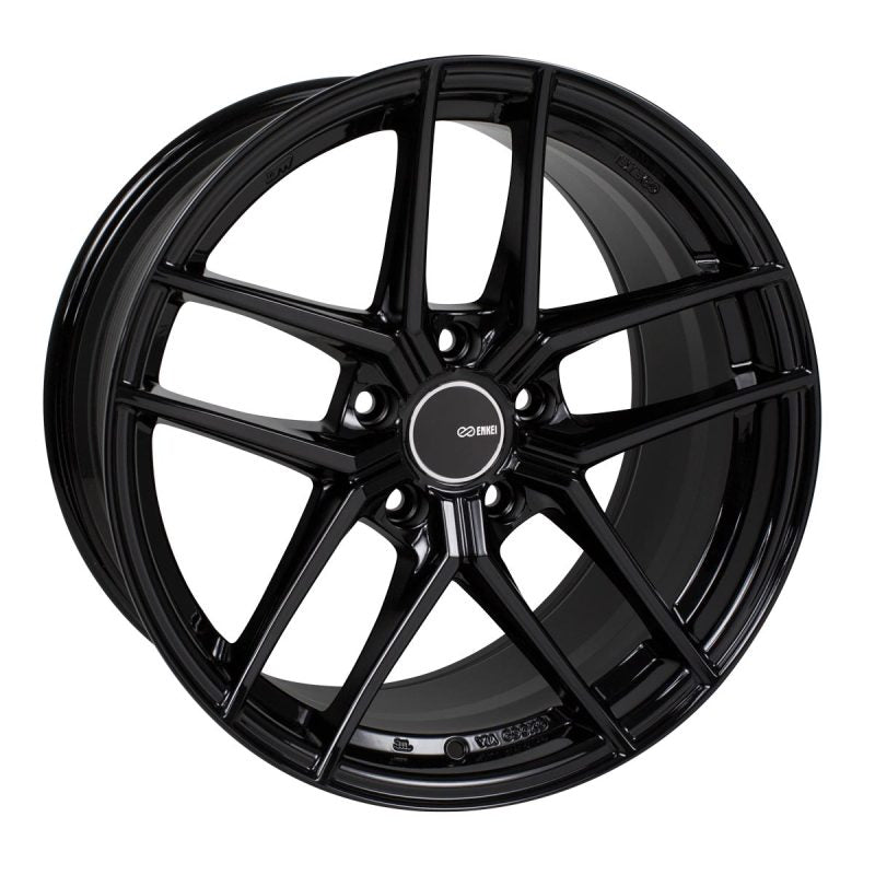 Enkei TY-5 Wheel Gloss Black 19x8 +45 5x112 498-980-4445BK Photo - Primary