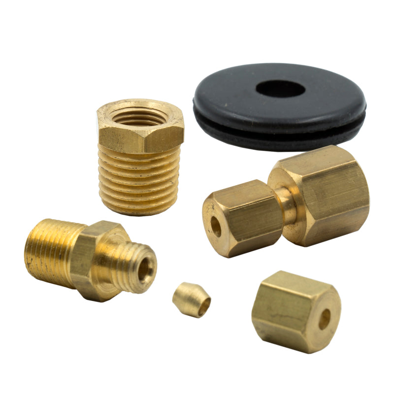 Autometer Fitting Kit, 1/8" Nptf Compression To 1/8" Line, Brass 3290 Photo - Primary