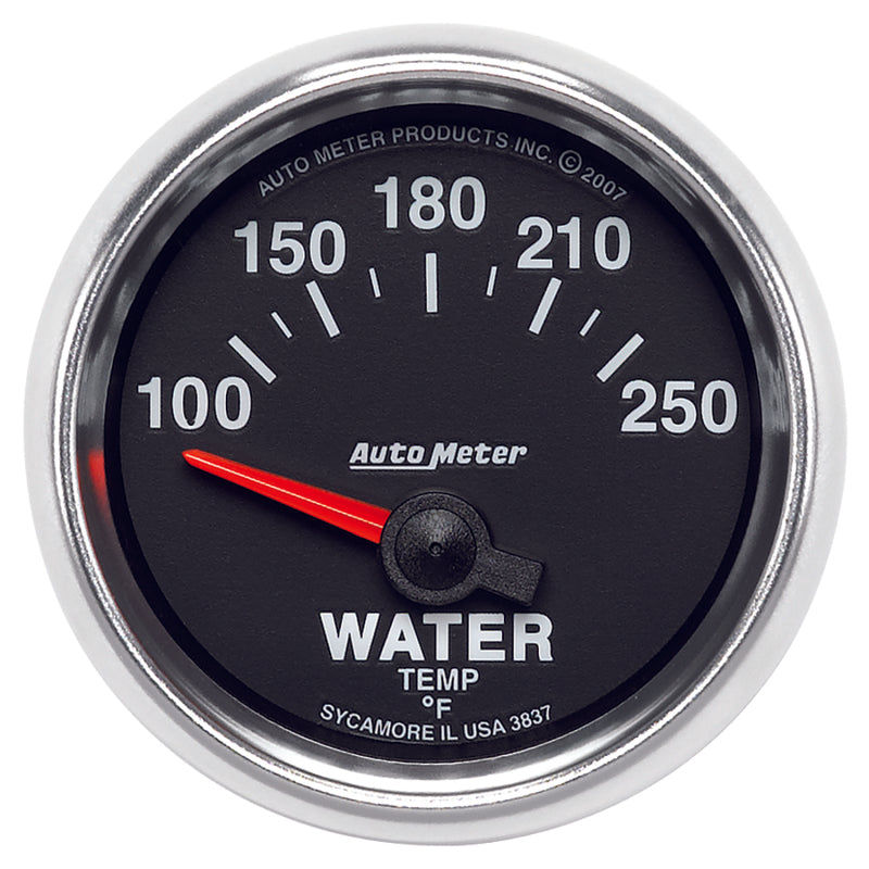 Autometer GS 52mm 100-250 Deg F Short Sweep Electronic Water Temperature Gauge 3837 3837 Photo - Primary