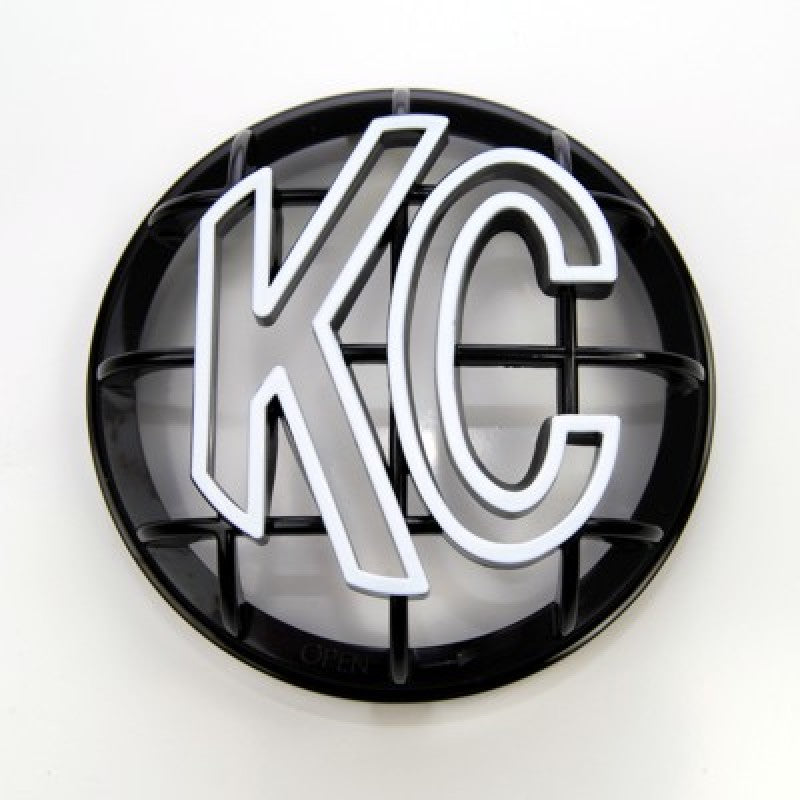 KC HiLiTES 5in. Round ABS Stone Guard for Apollo Lights (Single) - Black w/White KC Logo 7217 7217 Photo - Primary