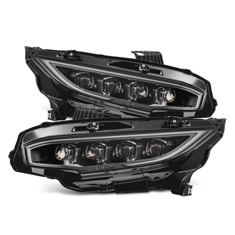 AlphaRex 16-21 Honda Civic NOVA-Series LED Proj Headlights Blk w/Activation Light & Seq.Sig / SB DRL 880491 880491 Photo - Primary