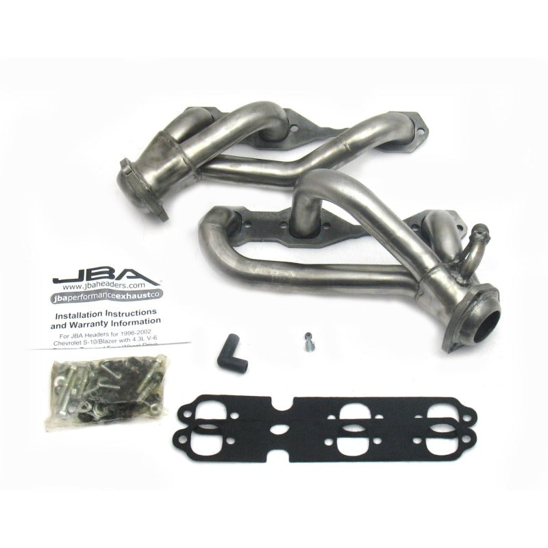 JBA 96-01 GM S Truck 4.3L V6 w/o A.I.R. Injection 1-1/2in Primary Raw 409SS Cat4Ward Header 1842S-3 1842S-3 Photo - Primary