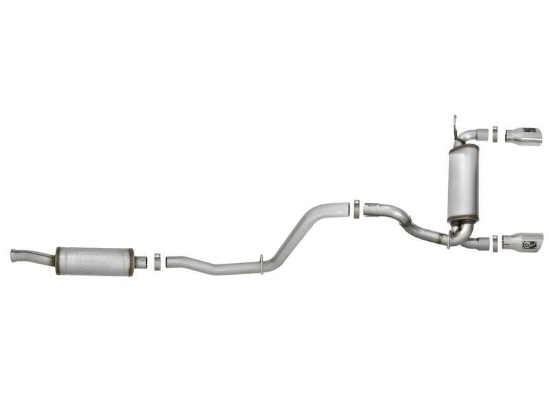 aFe Cat-Back Exhaust System, Rebel Series, 2.5in 409 Stainless Steel 49-48066-P Photo - Unmounted