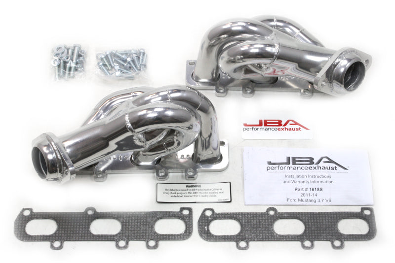 JBA 11-17 Ford Mustang 3.7L V6 1-5/8in Primary Silver Ctd Cat4Ward Header 1618SJS 1618SJS Photo - Primary