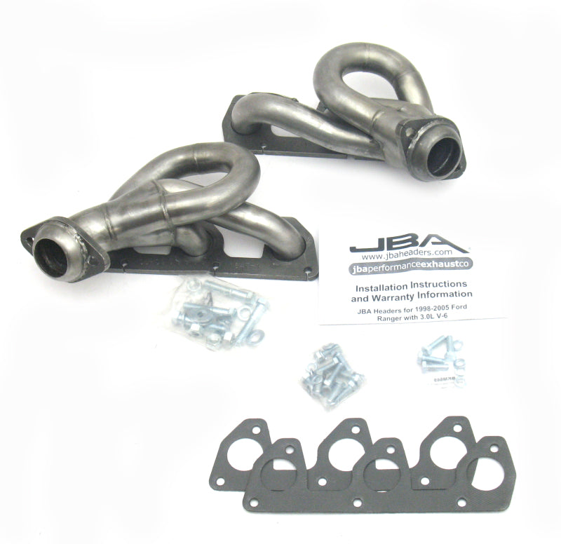 JBA 02-08 Ford Ranger 3.0L V6 w/o EGR 1-1/2in Primary Raw 409SS Cat4Ward Header 1647S-1 1647S-1 Photo - Primary