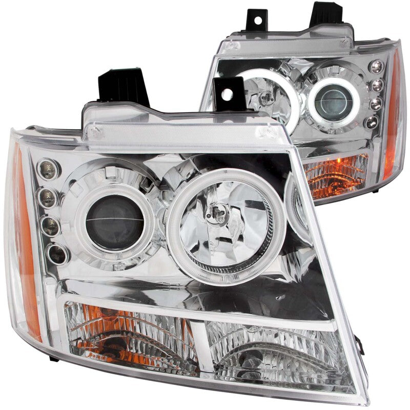 Anzo 2007-2013 Chevrolet Avalanche Projector Headlights w/ Halo Chrome 111108 Photo - Primary