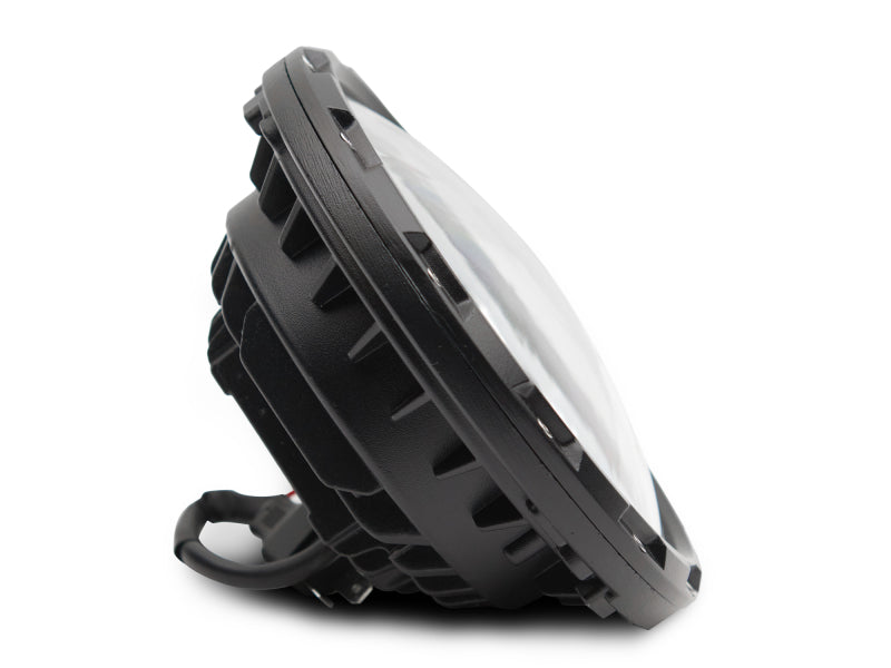 Raxiom 97-18 Jeep Wrangler TJ/JK Axial Spider LED Headlight w/ Amber DRL- Chrome Hsng (Clear Lens) J108047 J108047 Photo - Close Up