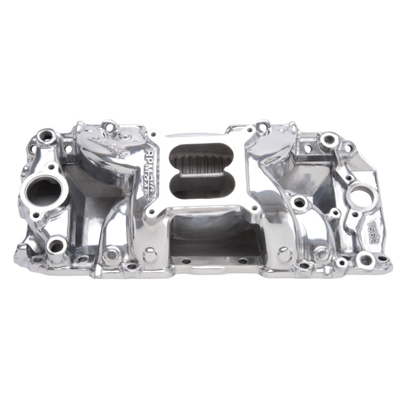 Edelbrock Polished B/b Chev Rect. Port Rpm Air-gap Manifold 75621 Photo - Primary