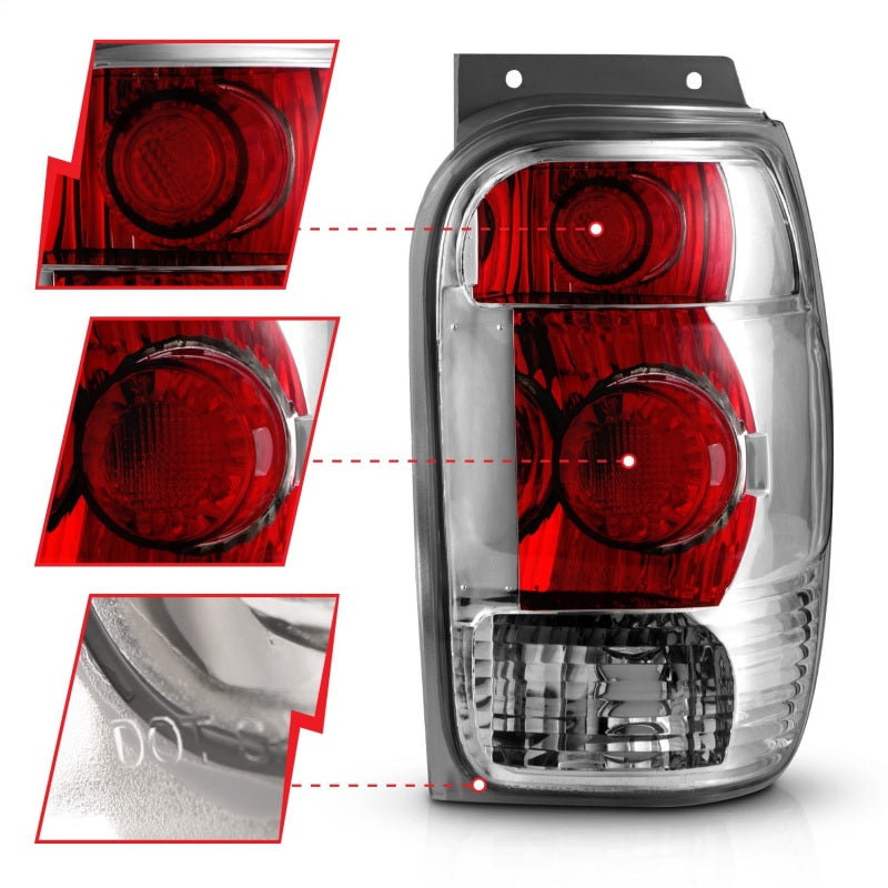 Anzo FORD EXPLORER 98-01 / MOUNTAINEER 98-01 TAIL LIGHTS CHROME 211082 Photo - Unmounted