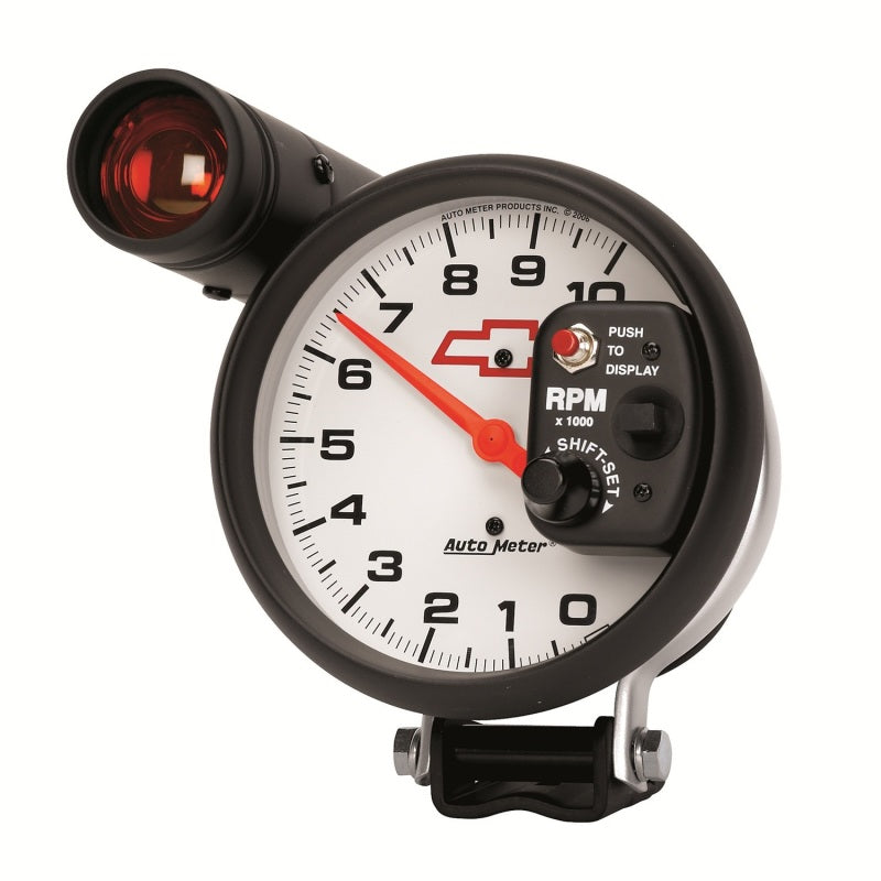 AutoMeter 5in (127mm) Pedestal Tachometer, 0-10,000 RPM, Chevy Red Bowtie 5899-00406 5899-00406 User 2