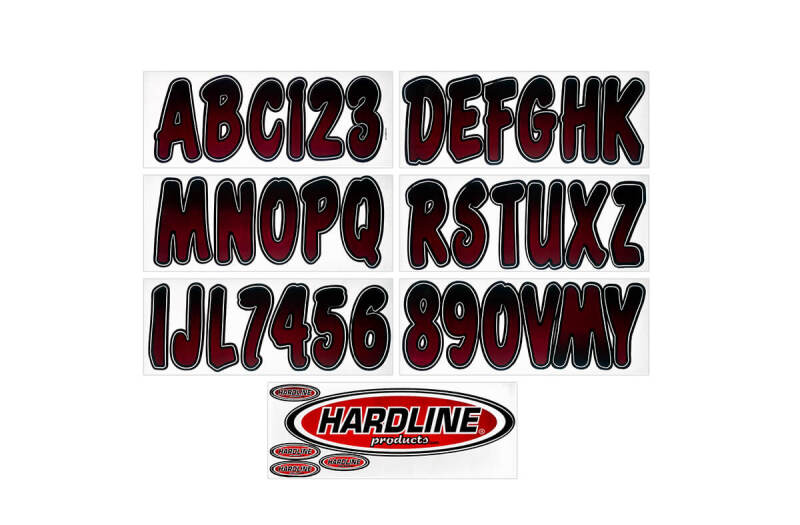 Hardline Boat Lettering Registration Kit 3 in. - 200 Burgundy/Black RUBKG200 RUBKG200 Photo - Primary