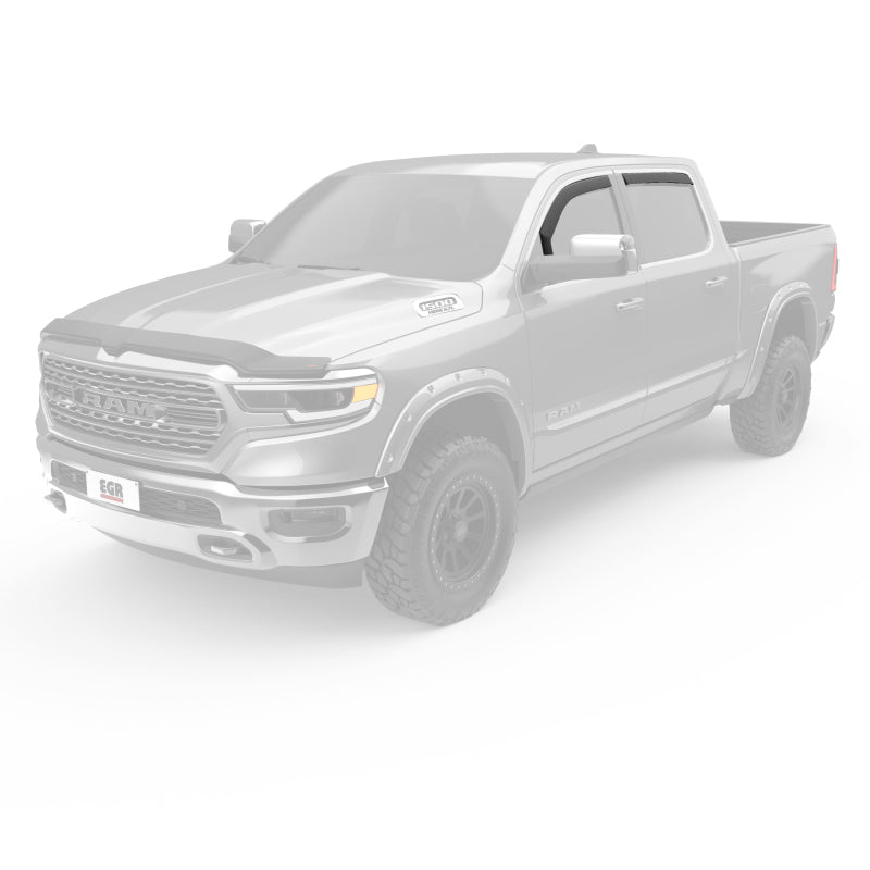 EGR 19-23 Ram 1500 In-Channel Window Visors Front/Rear Set Matte Black Extended Cab 572965 572965 Photo - Mounted