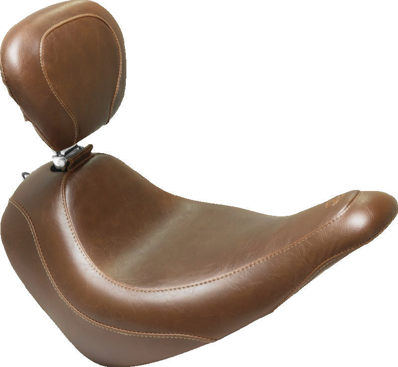 Mustang Motorcycle Mustang 18-21 Harley Low Rider, Sport Glide Wide Tripper Solo Seat w/Driver Backrest - Brown 83037 83037 Photo - Primary