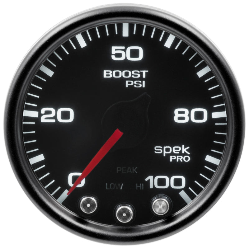 Autometer Spek-Pro Gauge Boost 2 1/16in 100psi Stepper Motor W/Peak & Warn Blk/Smoke/Blk P30552 P30552 User 2