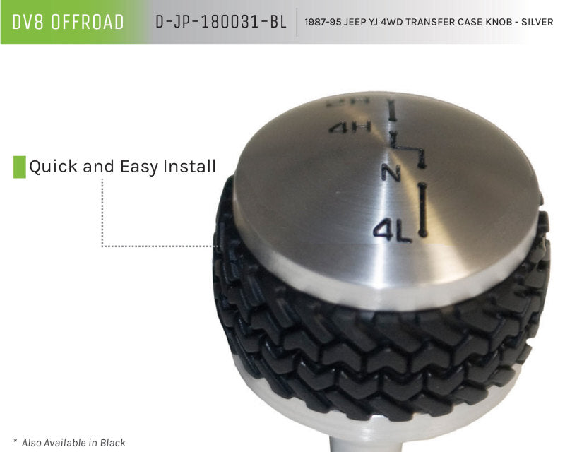 DV8 Offroad 1987-1995 Jeep YJ 4WD Transfer Case Knob D-JP-180031-BL D-JP-180031-BL Product Brochure - a specific brochure describing a Product