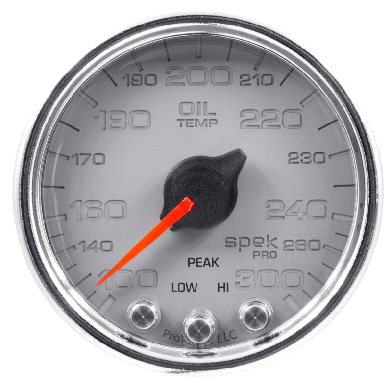 Autometer Spek-Pro Gauge Oil Temp 2 1/16in 300f Stepper Motor W/Peak & Warn Slvr/Chrm P32221 P32221 User 2
