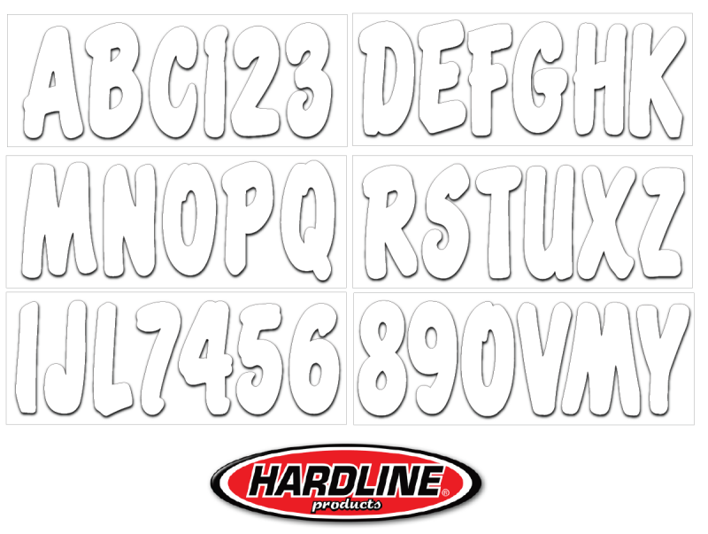 Hardline Boat Lettering Registration Kit 3 in. - 200 White solid WHI200EC WHI200EC Photo - Primary