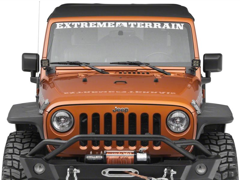 Raxiom 07-18 Jeep Wrangler JK Axial Series Windshield Pillar Mounted Light Brackets J109492 J109492 Photo - Close Up