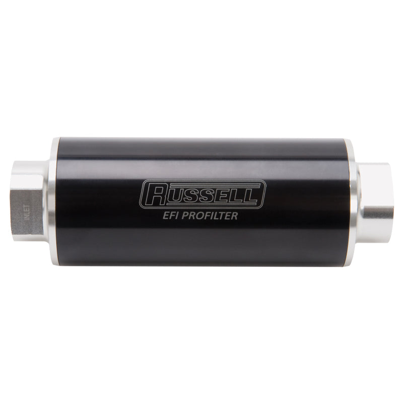 Russell Performance Profilter Fuel Filter 6in Long 60 Micron -10AN Inlet -10AN Outlet - Black 649260 649260 Photo - Primary