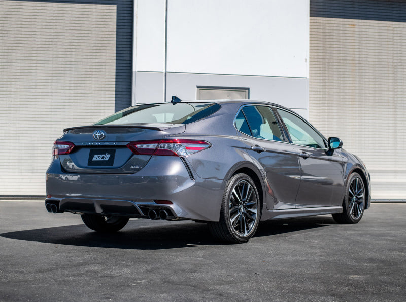 Borla 18-20 Toyota Camry XSE 3.5in Tip Dual Split Rear Exit Cat Back S-Type Exhaust Black Chrome 140823BC 140823BC Photo - Close Up