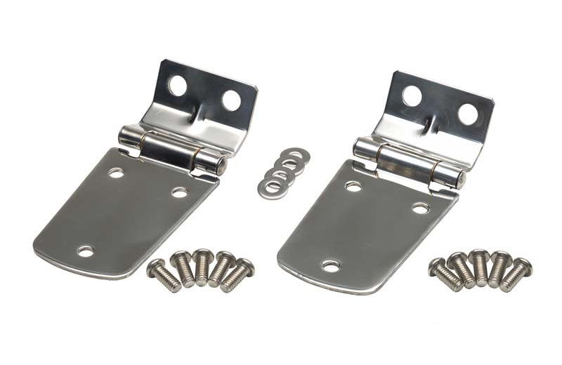 Kentrol 97-06 Jeep Wrangler TJ Hood Hinge Pair - Polished Silver 30476 30476 Photo - Primary