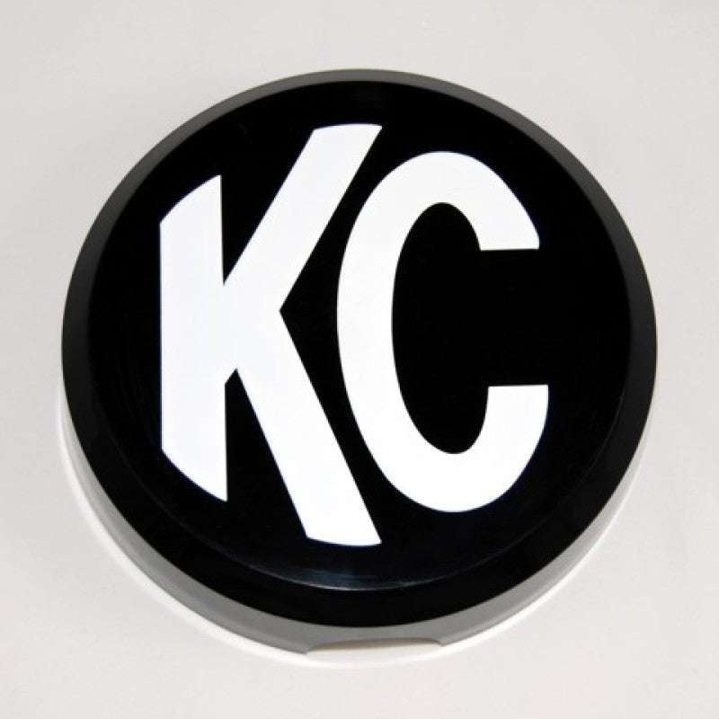 KC HiLiTES 6in. Round Hard Cover for Daylighter/SlimLite/Pro-Sport (Single) - Black w/White KC Logo 5105 5105 Photo - Primary