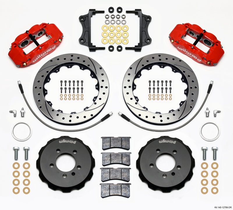 Wilwood Narrow Superlite 6R Front Hat Kit 12.88in Drill Red 06-12 Volkswagen GTI w/ Lines 140-12789-DR 140-12789-DR Photo - Primary
