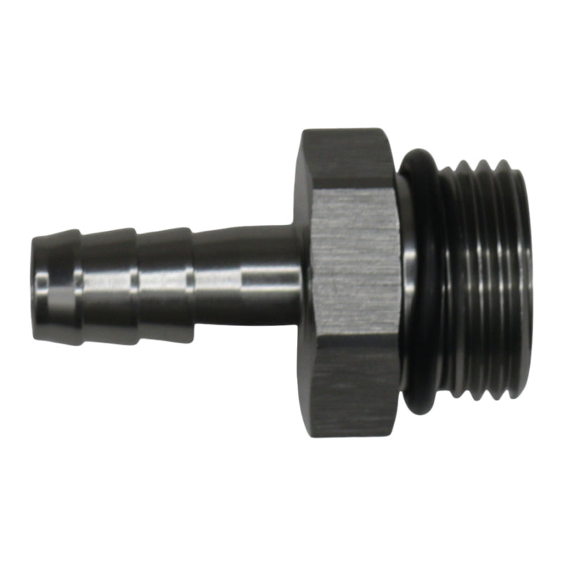 DeatschWerks 10AN ORB Male to 3/8in Male Triple Barb Fitting (Incl O-Ring) - Anodized DW Titanium 6-02-0517 6-02-0517 Photo - Primary