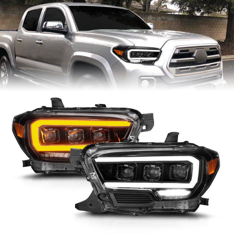 ANZO 16-22 Toyota Tacoma SR/SR5 ONLY Full LED Proj Headlights w/Light Bar Seq. Blk w/Initiation Lgt 111562 111562 Photo - Primary