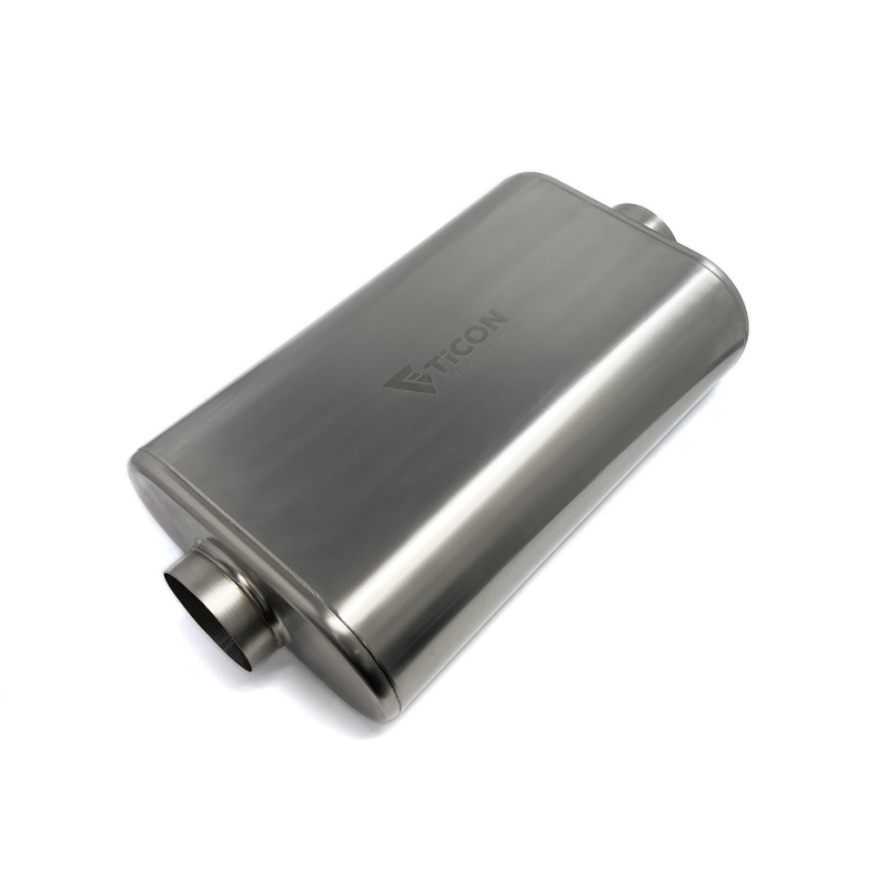 Ticon Industries 17in OAL 3.0in Center In/Out Oval Ultralight Low Profile Titanium Muffler 116-07623-0200 116-07623-0200 User 1