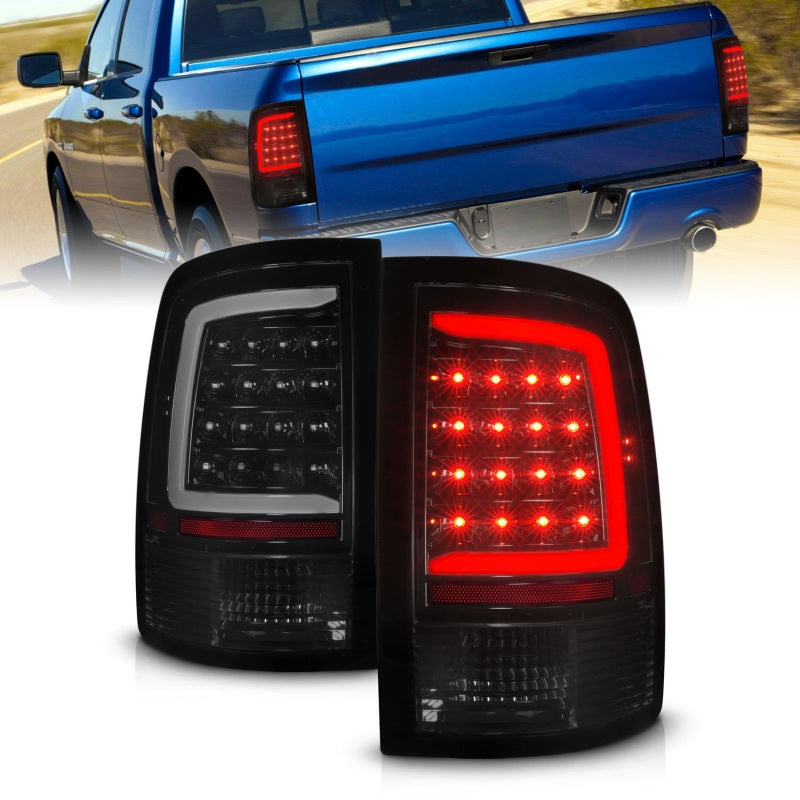 ANZO 09-18 Dodge Ram 1500 Full LED Tailights w/ Sequential Black Housing/Smoke Lens 311453 311453 Photo - Primary