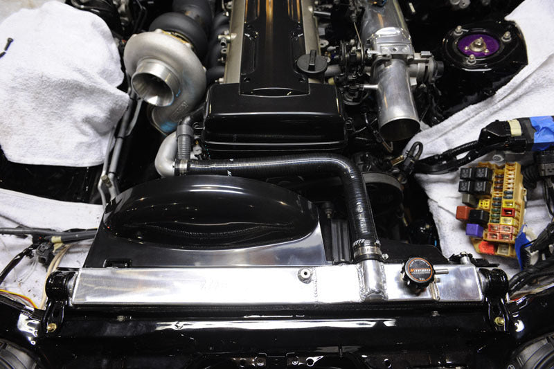Mishimoto Aluminum Racing Radiator 93-98 Toyota Supra Manual Transmission MMRAD-SUP-93T Photo - Mounted