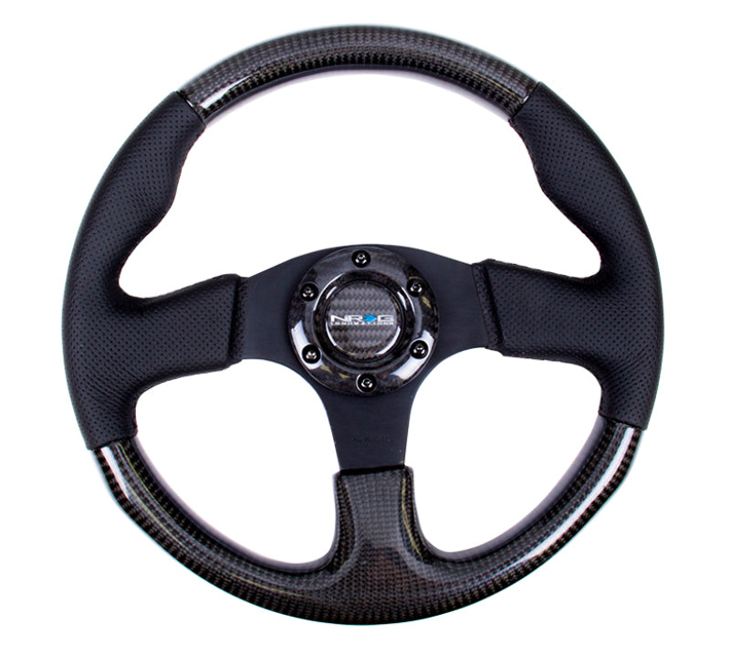 NRG Carbon Fiber Steering Wheel (315mm) Leather Trim w/Black Stitching ST-310CFBS ST-310CFBS Photo - Primary