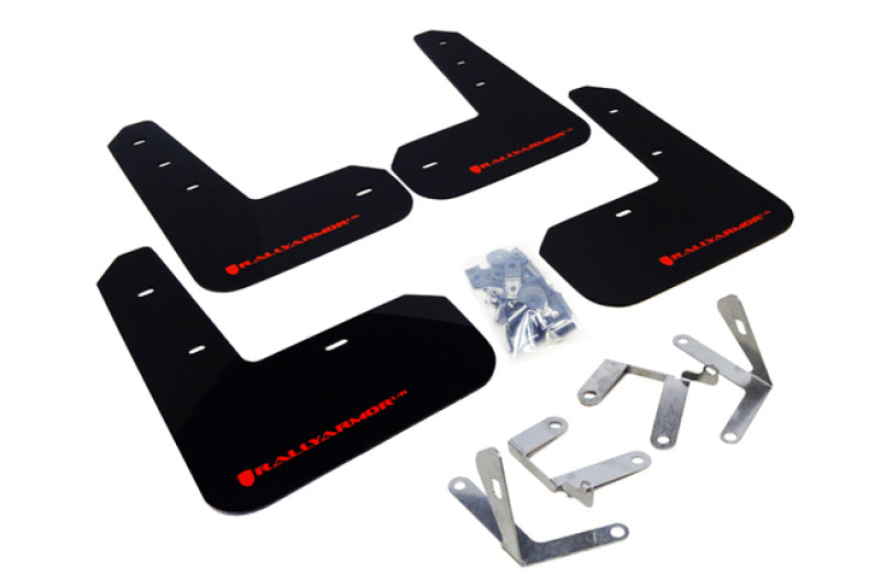 Rally Armor 13+ Subaru BRZ / 13+ Scion FR-S UR Black Mud Flap w/ Red Logo MF23-UR-BLK/RD Photo - Primary