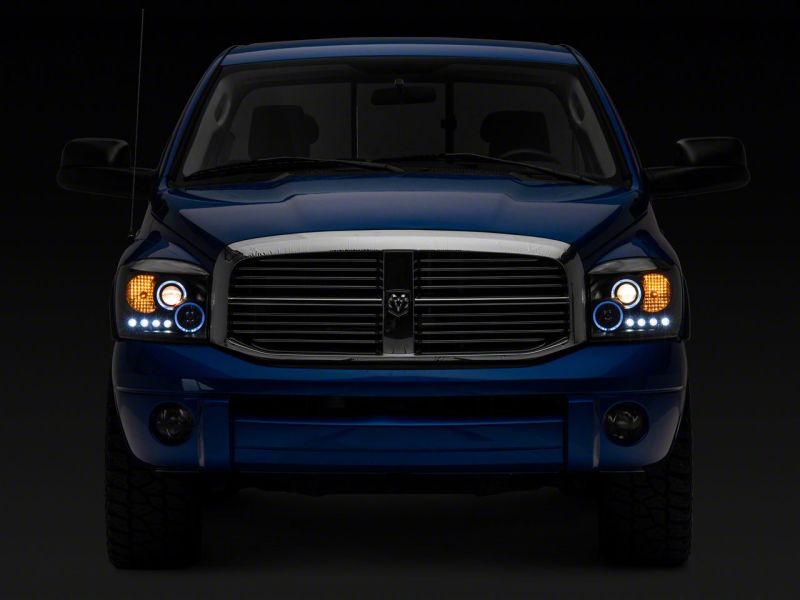 Raxiom 06-08 Dodge RAM 1500 LED Halo Projector Headlights- Blk Housing (Clear Lens) R110149 R110149 Photo - Close Up