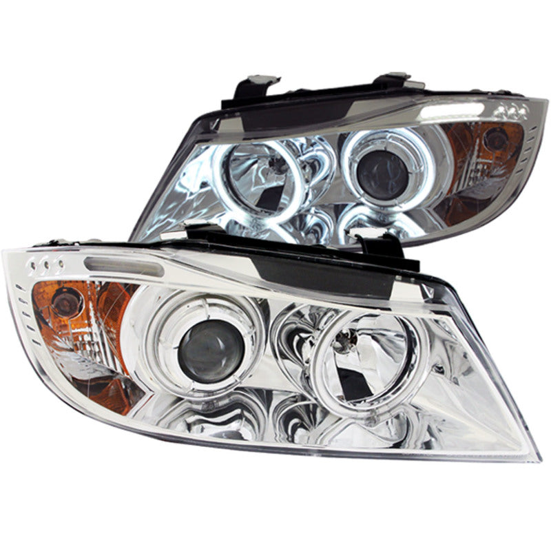 Anzo 2006-2008 BMW 3 Series E90-E91 Projector Headlights w/ Halo w/ LED Bar 121336 Photo - Primary
