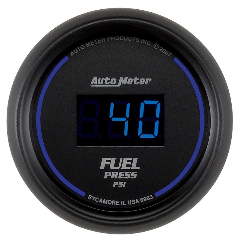 Autometer Gauge, Fuel Pressure, 2 1/16", 100Psi, Digital, Black Dial W/ Blue Led 6963 Photo - Primary