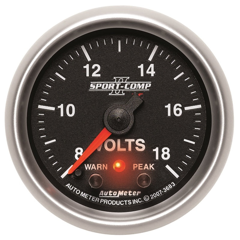 Autometer Sport-Comp II 2-1/16in Digital Voltometer Gauge - 18V 3683 3683 Photo - Primary