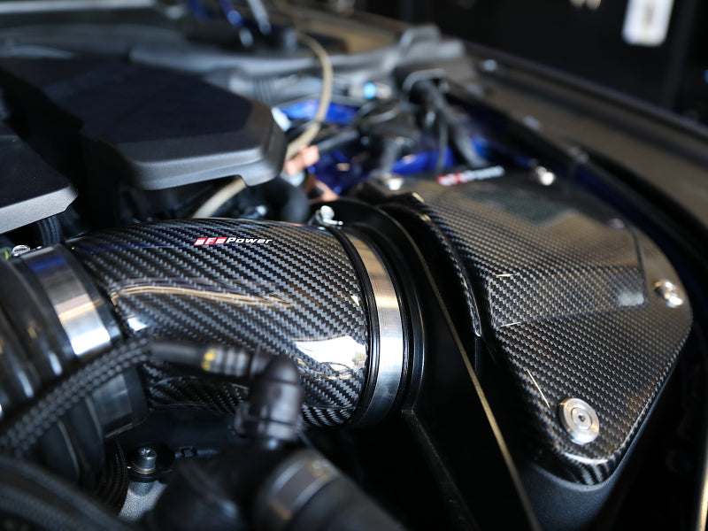 aFe Momentum Black Series Carbon Fiber Pro 5R Air Intake System BMW M5 (F90) 18-19 58-10005R 58-10005R Photo - Mounted