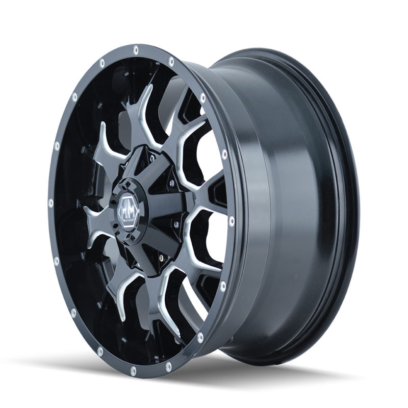 Mayhem 8015 Warrior 20x9 / 6x120 BP / 0mm Offset / 78.1mm Hub Black w/ Milled Spokes Wheel 8015-2994M 8015-2994M Photo - Primary