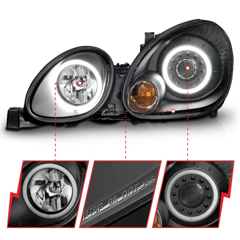 Anzo 1998-2005 Lexus Gs300 Projector Headlights w/ Halo Black 121144 Photo - Unmounted